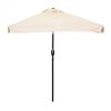Prostokątny duży parasol ogrodowy skośny łamany z korbą beżowy 200x140 cm MultiGarden