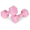 Hantle sześciokątne zestaw 2x1 kg ciężarki do ćwiczeń obciążniki fitness różowe ModernHome