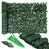 Sztuczny bluszcz żywopłot 3 sztuki 300x50 cm zielona osłona na balkon maskująca - 3 ROLKI