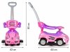 Autko jeździk pchacz 3w1 DELUXE z rączką panelem muzycznym - różowe