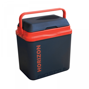 Lodówka turystyczna 20L KAMAI HORIZON, elektryczna 12/230V, kolor antracytowy z czerwonym akcentem