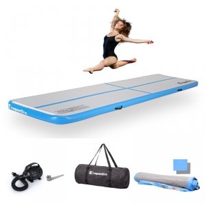 Ścieżka akrobatyczna Airtrack inSPORTline Airstunt 400x100x10 cm ∙ z pompką elektryczną ∙ nośność 650 kg ∙ wodoodporna ∙ torba w