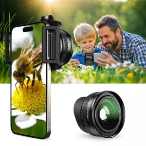 Apexel obiektyw makro zoom 10x-20x ∙ zmiennoogniskowy ∙ uniwersalny klips ∙ do iOS/Android ∙ lekki design