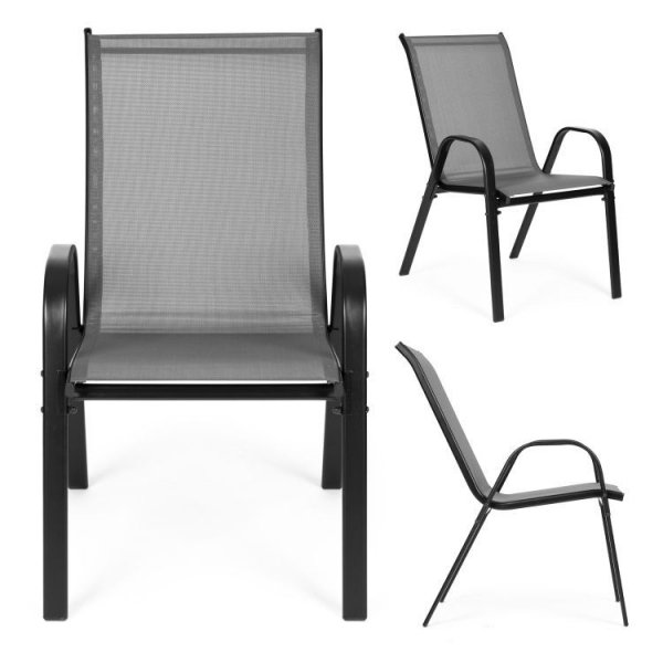 Zestaw komplet 2 krzeseł ogrodowych na taras balkon szare MultiGarden