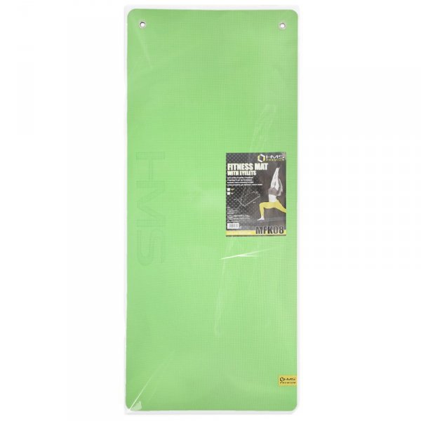 MFK08 GREEN-BLACK MATA FITNESS KLUBOWA Z OTWORAMI 140*60CM EVA 15MM HMS PREMIUM
