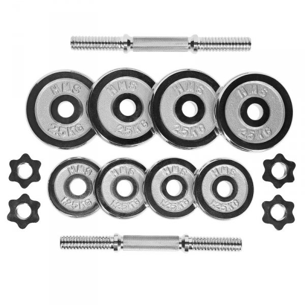 STC20 SZTANGIELKI REGULOWANE W WALIZCE CHROMOWANE 20KG HMS