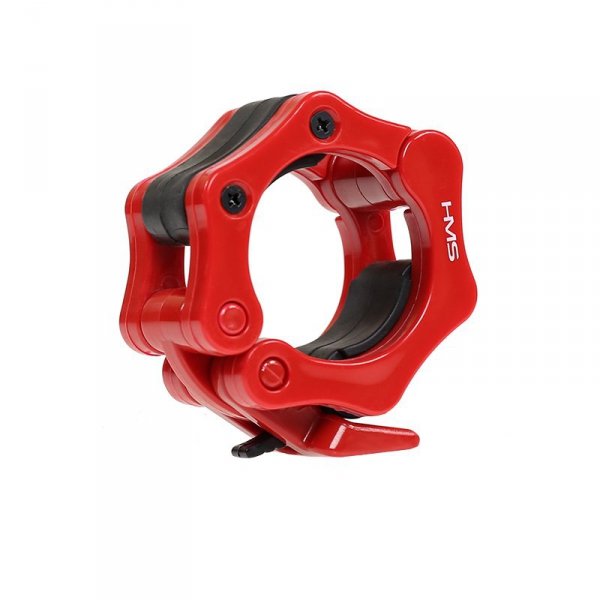 GO450 (+ ZG1000R) GRYF OLIMPIJSKI 18.5KG 2200MM HMS Z ZACISKAMI LOCK JAW RED