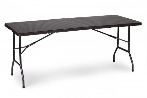 Zestaw cateringowy stół bankietowy 180 cm 2 ławki ratan brąz ModernHome