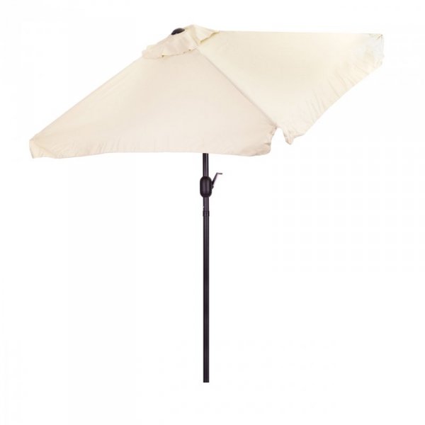 Prostokątny duży parasol ogrodowy skośny łamany z korbą beżowy 200x140 cm MultiGarden