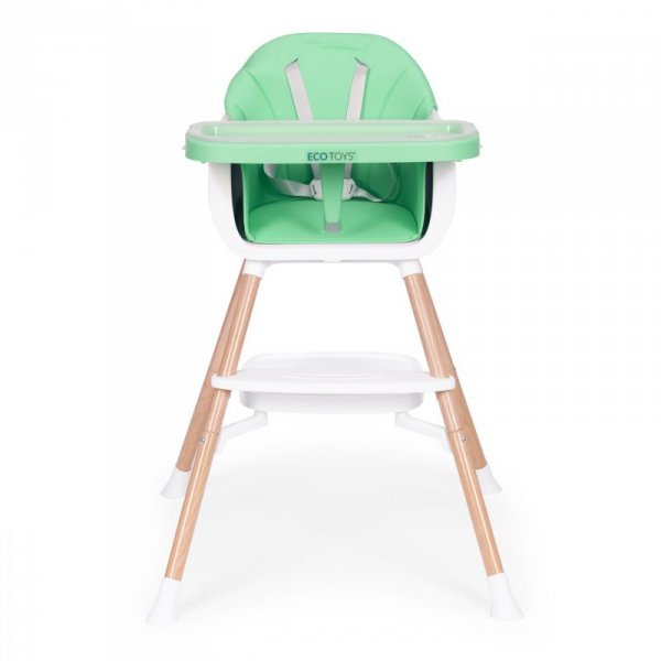Fotelik krzesełko do karmienia dzieci 2w1 zielony ECOTOYS