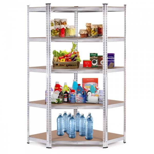 Regał magazynowy narożny 180x90x40 cm stal galwanizowana 5 półek 875 kg ModernHome