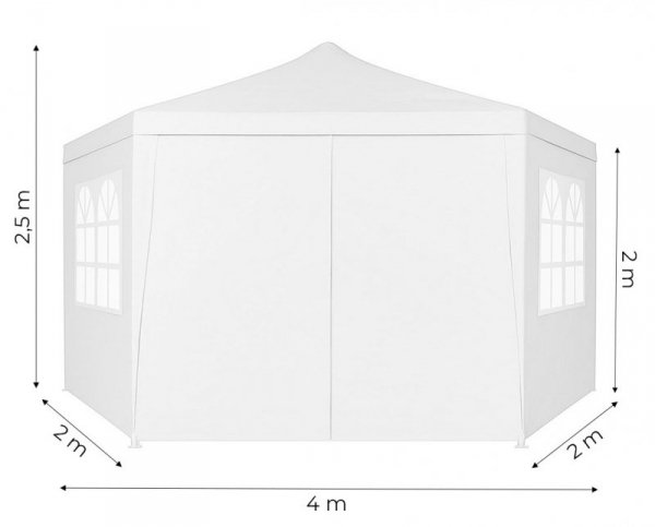 Namiot pawilon ogrodowy handlowy 2x2x2 m z oknami biały MultiGarden