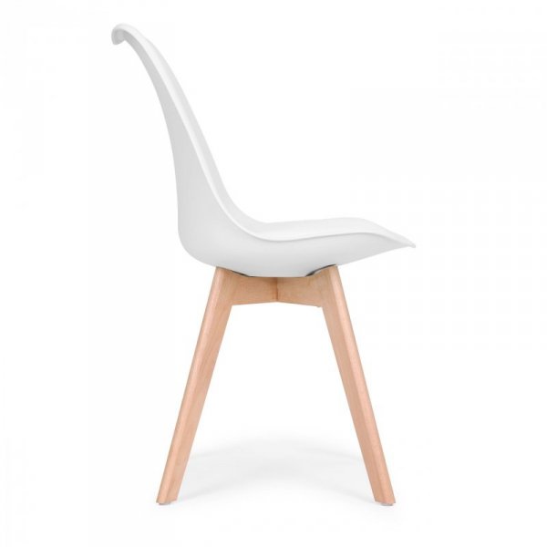 Zestaw 4 krzeseł krzesło  do salonu jadalni z poduszką Białe ModernHome