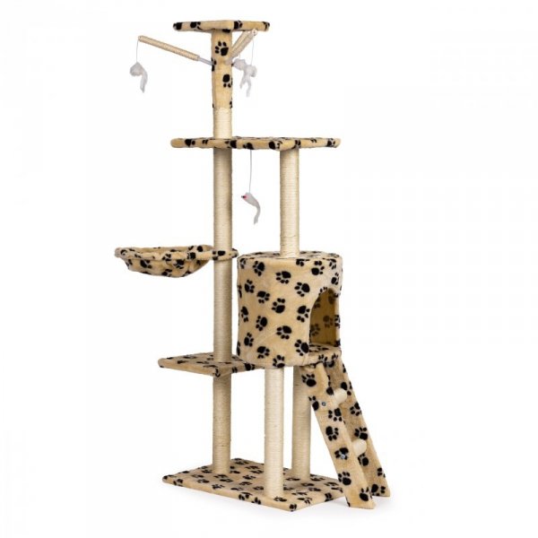 Drapak dla kota domek drzewo legowisko 138 cm XL odciski łapek Petsi