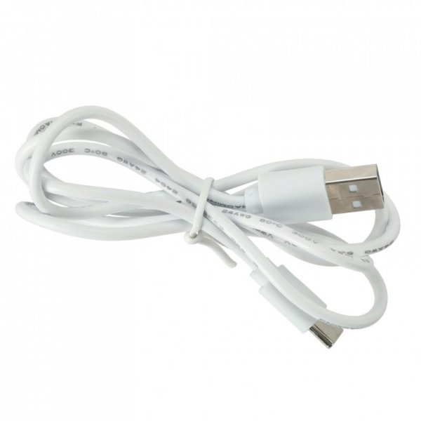 Wentylator biurkowy wiatrak stojący bezprzewodowy USB na pilot z lampką 4 poziomy mocy 18cm biały