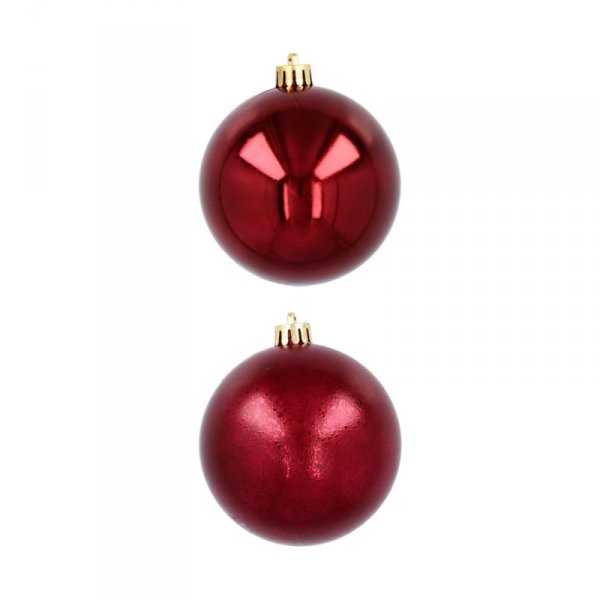 Ekskluzywna Bombka Choinkowa od Kamai Christmas Decoration® - Kolor Burgund, Komplet 4 Sztuk