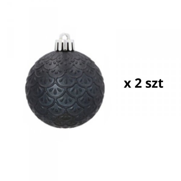 Komplet 19 Bombek Choinkowych Kamai Christmas Decoration® - Kolor Antracyt z Gwiazdą na Czubek