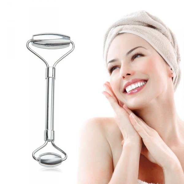 Metalowy zestaw do masażu Face roller i Gua Sha inSPORTline Comesta Set