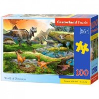 CASTORLAND Puzzle układanka 100 elementów World of Dinosaurs- Świat Dinozaurów 40 x 29 cm 