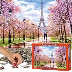 CASTORLAND Puzzle 1000 elementów Romantic Walk In Paris Romantyczny spacer w Paryżu 68x47cm
