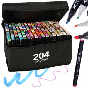 Markery dwustronne alkoholowe w etui 204 + podstawka 