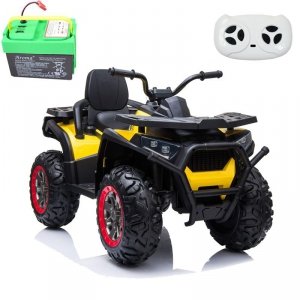 MEGA WIELKI QUAD, AMORTYZATORY, MIĘKKIE KOŁA, PILOT, WOLNY START, 4x4 /XMX607 
