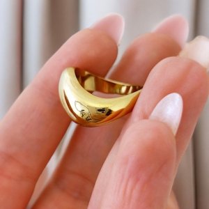 Pierścionek pozłacany stal chirurgiczna platerowana złotem PST926, Rozmiar pierścionków: US8 EU17