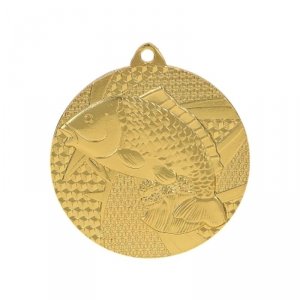 Medal złoty- wędkarstwo - ryba - medal stalowy