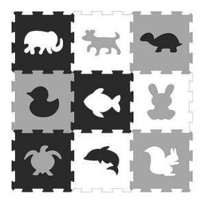 Mata Piankowa Puzzle Piankowe Zwierzątka Monochromatyczne