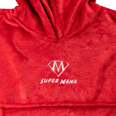 Bluzair SUPER MAMA - Bluza koc - Czerwony