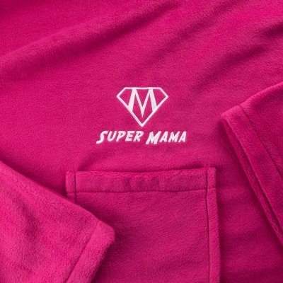 Kocyko-szlafrok SUPER MAMA - Fuksja