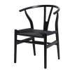 Krzesło Wicker Czarne czarny inspirowany Wishbone