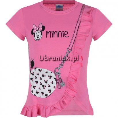 T-shirt Myszka Minnie z torebką różowy 