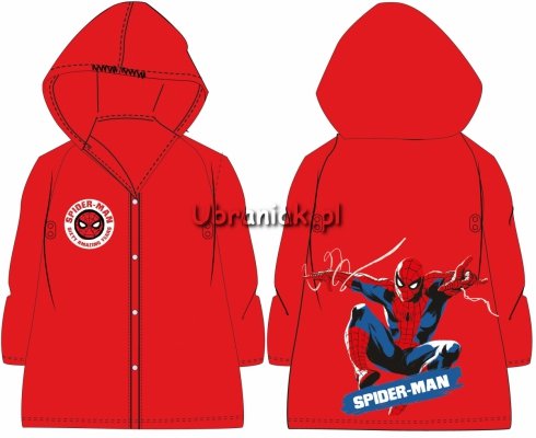 Płaszcz przeciwdeszczowy Spiderman czerwony