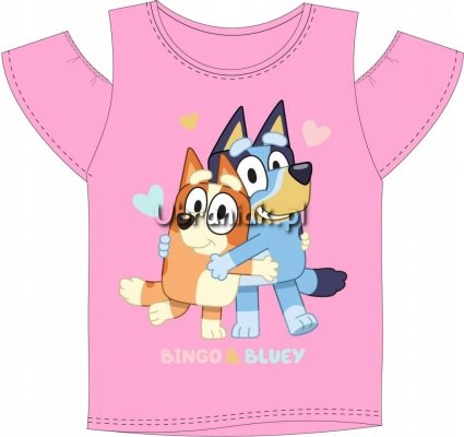 T-shirt Bluey krótki rękaw dla dziewczynki różowa 