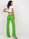 Spodnie materiałowe ze wywijaną talią - Jasny zielony