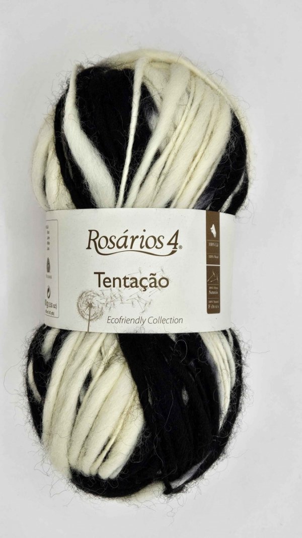 włóczka z wełny Tentacao Tweed Preto czarno-biały 21