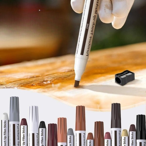 ZESTAW DO NAPRAWY MEBLI PANELI DREWNA NA RYSY MARKERY + WOSKI - TRWAŁY 17W1 ( tds0781)