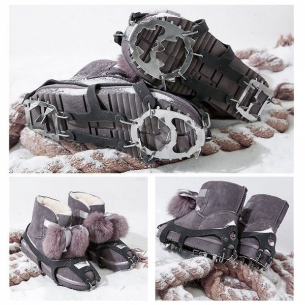 RACZKI TURYSTYCZNE NA BUTY GÓRSKIE ANTYPOŚLIZGOWE KOLCE ŁAŃCUCHY - 18 ZĘBÓW ( tds0531)