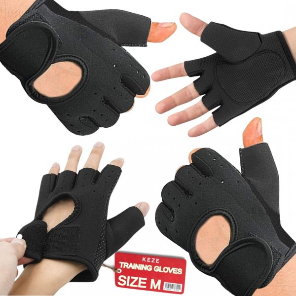 RĘKAWICZKI FITNESS TRENING SIŁOWNIA CROSSFIT DO ĆWICZEŃ SIŁOWYCH ROZMIAR M ( tds0867d)