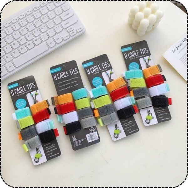 8X OPASKA RZEP RZEPY DO SPINANIA KABLI PRZEWODÓW - ZESTAW KOLOROWY (tds0313)