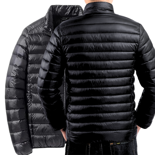 MĘSKA KURTKA JESIENNA SPORTOWA CZARNA PIKOWANA BEZ KAPTURA KIESZENIE L/XL (tds0745)