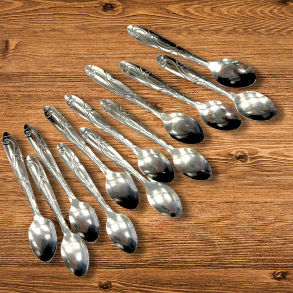C15_tds0569_ Łyżeczki deserowe metalowe 12 szt. 10 cm