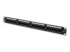 Digitus Patch panel 19 24 porty, kat.6, U/UTP, 1U, wspornik kablowy, czarny (kompletny)