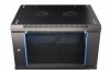 Extralink Szafka wisząca rack 6U 600x600 czarna szklane drzwi
