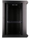 Extralink Szafka wisząca rack 12U 600x450 czarna szklane drzwi