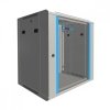 Extralink Szafka wisząca rack 12U 600x450 szara szklane drzwi