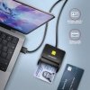 AXAGON CRE-SM3N Czytnik kart identyfikacyjnych USB, 1.3m kabel