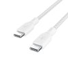 Belkin Kabel w oplocie USB-C do USB-C 100W 3m biały