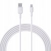 AUKEY CB-NAC1 kabel USB-C - USB-A 1m 60W PD 3A 20V nylonowy oplot biały